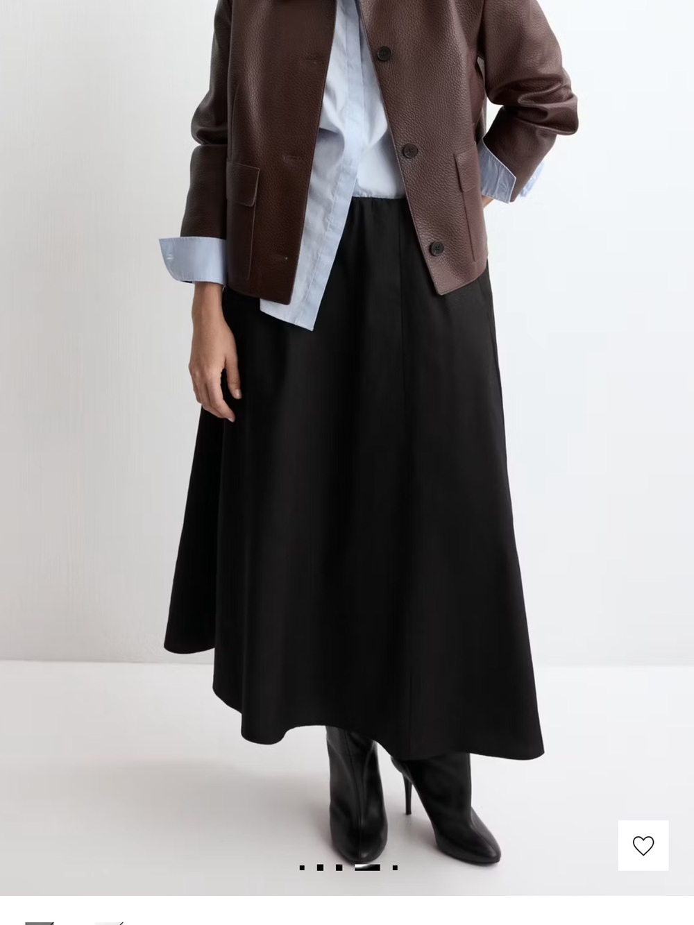 MANGO Cotton Classic Black Midi Skirt - Women